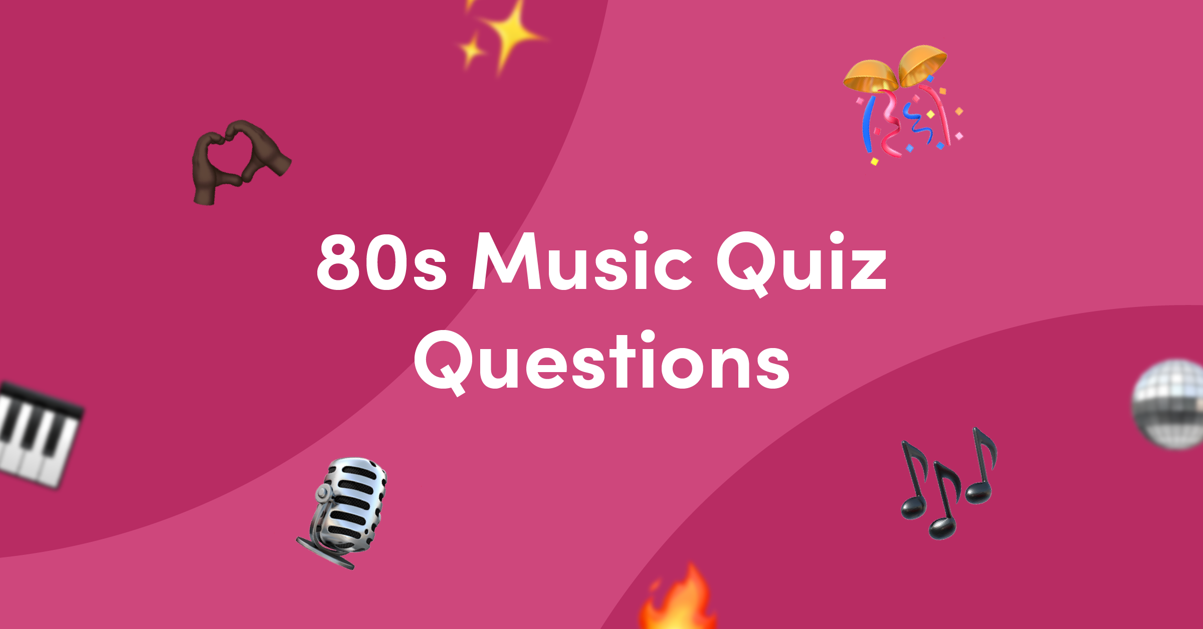Pink background for 80s music quiz questions and answers