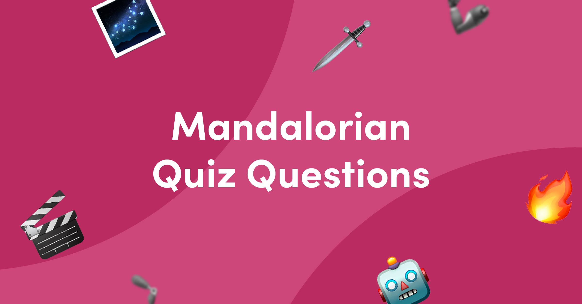 Space emojis on a pink background for The Mandalorian quiz questions and answers
